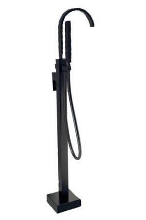 BATERIE CADA FREESTANDING MODERN II NEGRU MAT, SET INSTALARE IN PARDOSEALA INCLUS